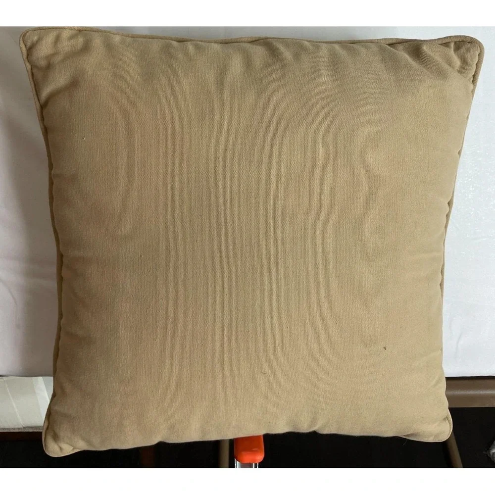 Throw Pillow Brown Elephant Tapestry Giraffe Border 16x16 Safari Decor